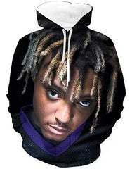 Juice WRLD in Loving Memory Hoodie 3D Figure Head Print Juice WRLD Hip Hop Loose Sweatshirt