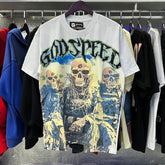 Godspeed T Shirts Skull Marines Printed Cotton Casual Short Sleeves Men and Women