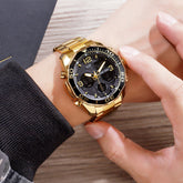 Analog-Digital Watch Rotatable Bezel Dual Time Zone Men's Watch