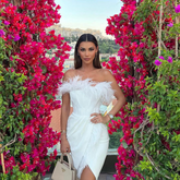 Mariah Carey Dress Sleeveless Dress Tube Top Slim Fit Slit Pleated Feather Dress