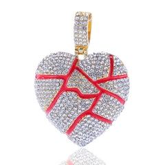 Jewelry Hip Hop Broken Heart Pendant Necklace St. Valentine's rapper