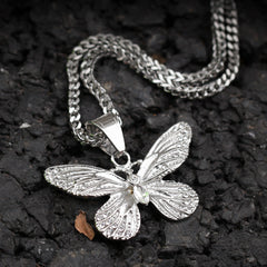 Jewelry Hip Hop Diamond Set Butterfly Pendant Necklace Animal