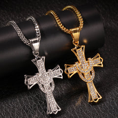 Jewelry Rhinestone Cross Necklace Crosses Jesus Pieces