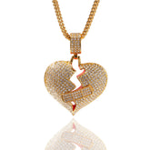Jewelry Full Diamond Band-Aid Heartbreak Pendant Necklace St. Valentine's lightning
