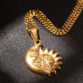 Jewelry Moon Sun Pendant Necklace