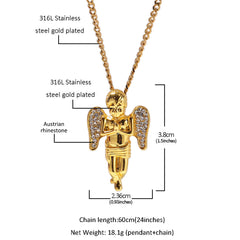 Jewelry Rhinestone 'Little Angel' Necklace Angel Pieces