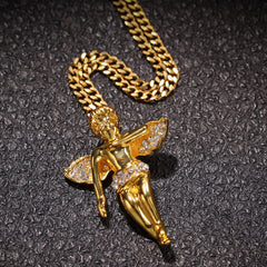 Jewelry Rhinestone 'Little Angel' Necklace Angel Pieces