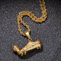 Jewelry Hip Hop Football Sneakers Pendant Necklace rapper