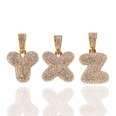 Jewelry Full Diamond 26 Letter Pendant Necklace Alphabet Pieces Word Up