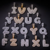 Jewelry Full Diamond 26 Letter Pendant Necklace Alphabet Pieces Word Up
