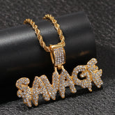 Jewelry Hip Hop Full Diamond'SAVAGE 'Word Pendant