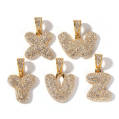 Jewelry Full Diamond 26 Letter Pendant Necklace Alphabet Pieces Word Up