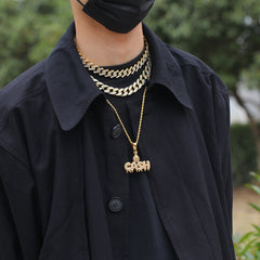 Jewelry Diamond 'Money Bags' Letters Necklaces Alphabet Pieces Royalty