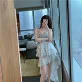 Mariah Carey See through Dress Lace Strap Dress