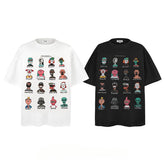 Men T Shirts Loose Cotton Cartoon Character Large Size T-Shirt