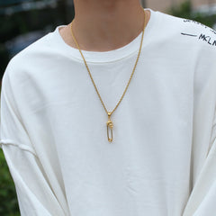 Jewelry Rap Fashion Stainless Steel Gold Plated Creative Pendant Necklace Armament rapper