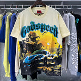 Godspeed t Shirts Racing Sunset Print Cotton Crew Neck Short Sleeve Men and Women