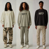 Fog Essentials Long Sleeve T-Shirt Unisex Flocking Logo Loose Sweater