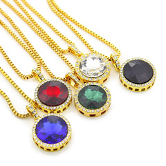 Jewelry Hip Hop Rhinestone Round Jewel Necklace Spectrum St. Valentine's