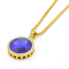 Jewelry Hip Hop Rhinestone Round Jewel Necklace Spectrum St. Valentine's