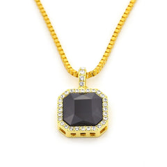 Jewelry Hip Hop Square Rhinestone Necklace