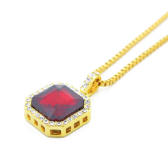 Jewelry Hip Hop Square Rhinestone Necklace