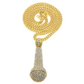 Jewelry King of Singing Microphone Shaped Necklace rapper