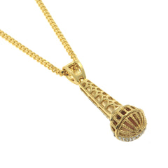 Jewelry King of Singing Microphone Shaped Necklace rapper