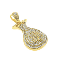 Jewelry Rhinestone 'Money bag ' Necklace rapper Royalty