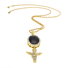 Jewelry Rhinestone Oval Gemstone & Angel Necklace Spectrum St. Valentine's Jesus Pieces