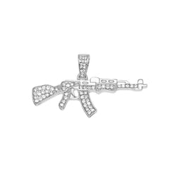 Jewelry AK47 Gun Diamond Pendant Necklace