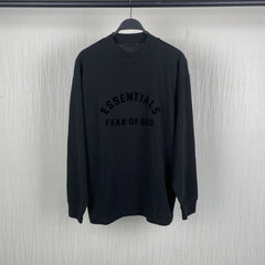 Fog Essentials Long Sleeve T-Shirt Silicone Logo Loose Crew Neck Long Sleeve T-Shirt