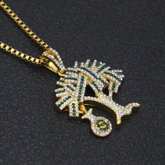Jewelry Hip Hop Diamond Moneybag Christmas Tree Pendant