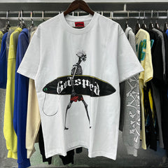 Godspeed T Shirts Skateboard Skull Junior Print Cotton Casual Short Sleeve Men and Women