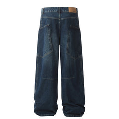 American Men Jeans Straight Jeans Loose Casual Wide Leg Pants
