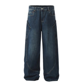 American Men Jeans Straight Jeans Loose Casual Wide Leg Pants