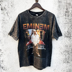 Detroit Eminem T Shirt Rap Hip Hop Vintage Washed Old Batik T-Shirt
