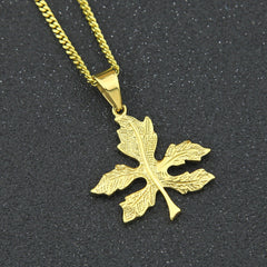 Jewelry Hip Hop 'Hemp Leaf ' Necklace rapper Cannabis