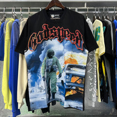 Godspeed t Shirts Fire Car Printing Cotton Casual Short Sleeves Men and Women