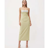 Emily Ratajkowski Dress Sleeveless Cold-Shoulder Sexy Slip Dress