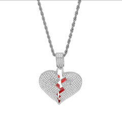 Jewelry Diamond Cracked Heart Pendant St. Valentine's lightning