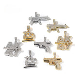 Jewelry Gun Shape Diamond Pendant Necklace rapper Armament