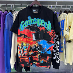 Godspeed T Shirts Play Card Magician Printing Cotton Casual Crew Neck Short Sleeve Men and Women