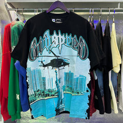 Godspeed T Shirts Helicopter Free Muse Printed Cotton Casual Short Sleeves Men and Women