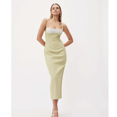 Emily Ratajkowski Dress Sleeveless Cold-Shoulder Sexy Slip Dress