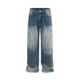 American Mens Jeans Fall Loose Jeans Straight Pants