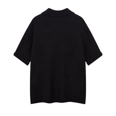 80s Casual Classics Shirts Summer Sports Knitted Boys Loose T-Shirt V-Neck