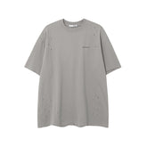 Camisas Vintage Hombre Vintage Ripped Loose Short Sleeve T-Shirt