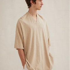 Fog Essentials T shirt Offset Logo Loose V-neck T shirt