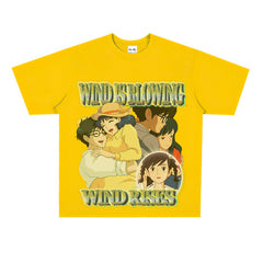 Film Star T Shirt Loose Retro Street Cotton Small Neckline T-shirt